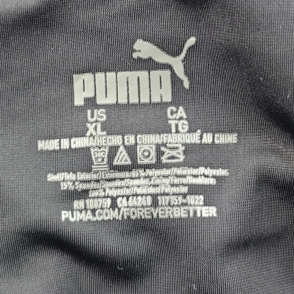 PUMA One-Piece Swimsuit Girls XL  Black Solid Stretch Racerback Keyhole SSP23V8S